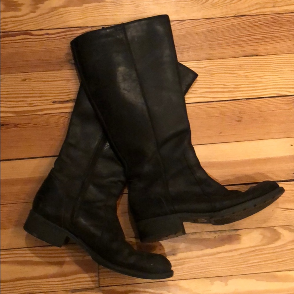 Black Real Leather Boots